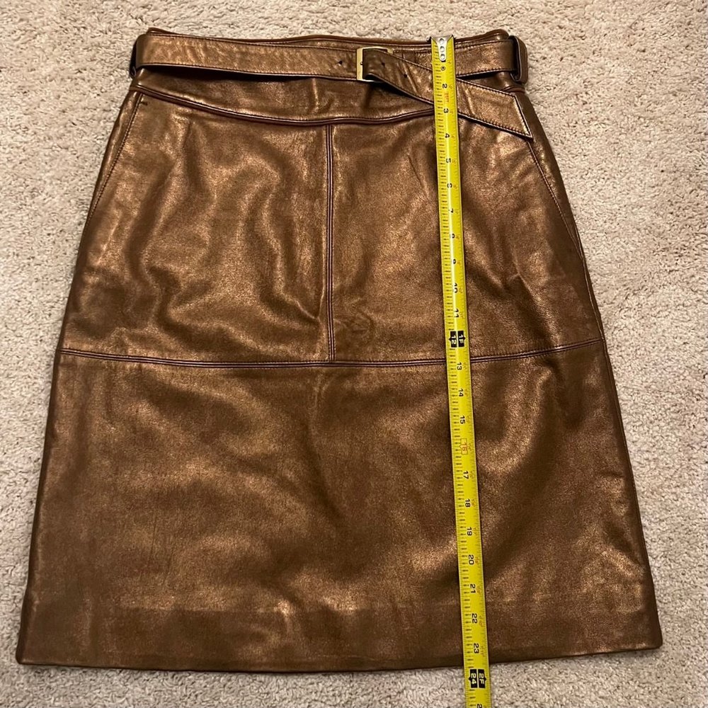Metallic Lamb Leather Skirt - Marc by Marc Jacobs "Partridge" - Picture 2 of 5